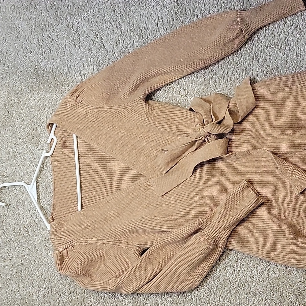 V Neck Wrap Sweater